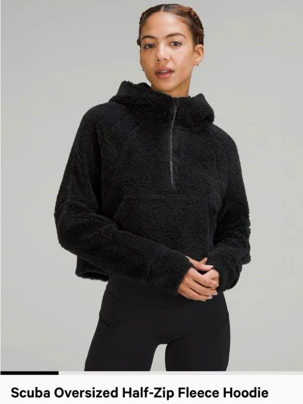 Lululemon Scuba Oversized Half Zip Fleece Hoodie Black